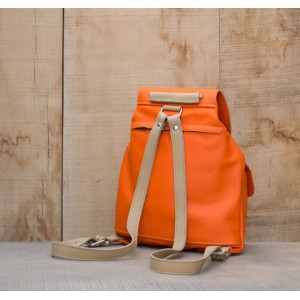 SAC A DOS CUIR ORANGE | Font-Romeu 